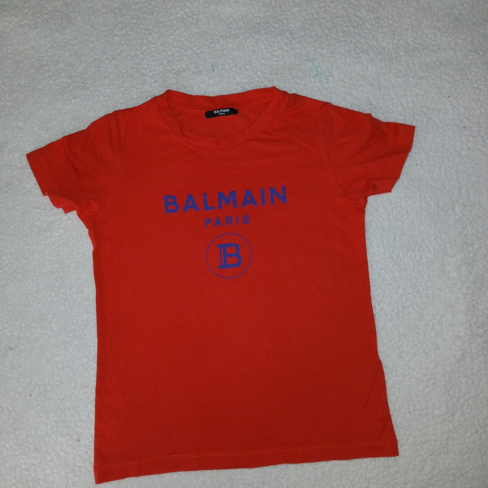 Balmain Kids Orange Logo Tee